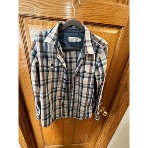 Outerknown Organic Cotton Blanket Shirt XS Blue Brown Plaid